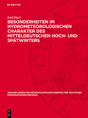 cover image of Besonderheiten im hydrometeorologischen Charakter des mitteldeutschen Hoch- und Spätwinters